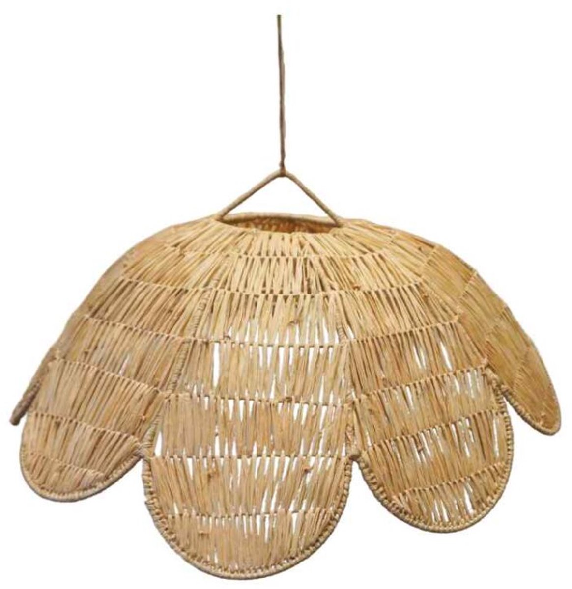 Noa May | Flora hanglamp | Naturel | Raffia/metaal | Boho | Handgemaakt Marrakesh/Marokko | Ø 50 x h 17 cm