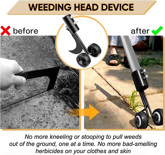 VHV - Onkruidtrekker - Universele Onkruidtrekker - Handmatige onkruidtrekker met wielen - Onkruidverwijderaar - Staande onkruidtrekker - Onkruidtrekker voor tuin - Terras en gazon - Gebogen haak van Vhv — afbeelding 5