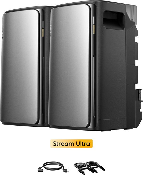 EcoFlow STREAM Ultra hybride thuisbatterij 3.84 kWh uitbreidbaar 2300W output solar opslag 2x 1,92 kWh