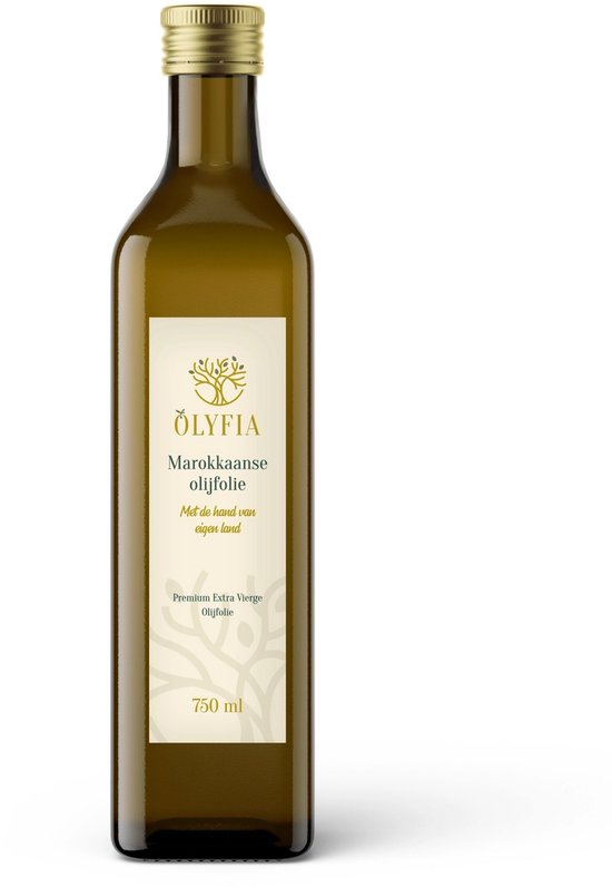 Olyfia Olijfolie Extra Vierge 750 ml – Biologisch Ongefilterd Koudgeperst – Marokkaanse Olijfolie – Eerste Persing – Rijk aan Antioxidanten