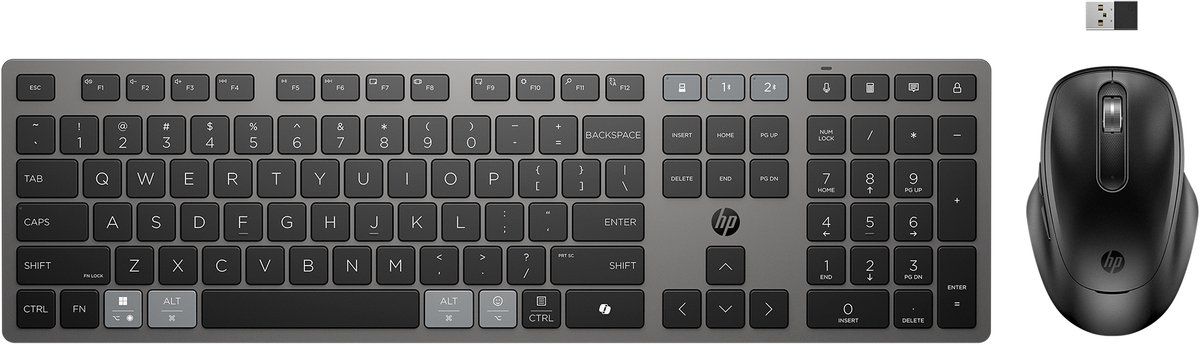 HP 725 Multi-Device Rechargeable Wireless Keyboard and Mouse Combo
