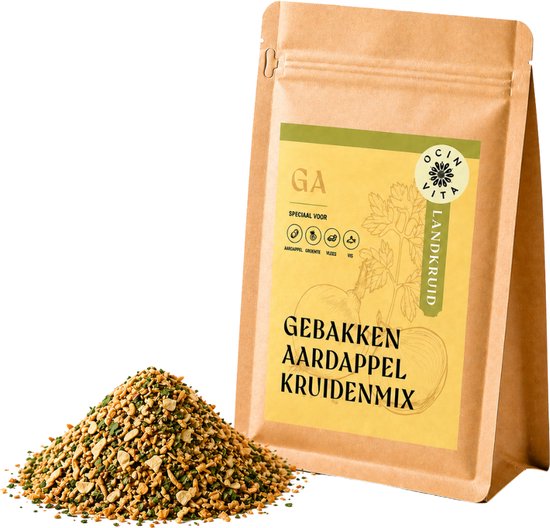 Aardappel Kruidenmix 100g – Smaakmaker voor Krieltjes, Wedges en Groenten – Met Gebakken Ui en Peper – Ocin Vita