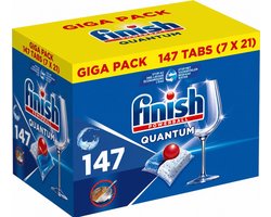 Finish Powerball Quantum - Vloeibare Powerball voor afwasmachine - Reinigt, Ontvet en doet glanzen - 147 Tabletten - Voordeelverpakking