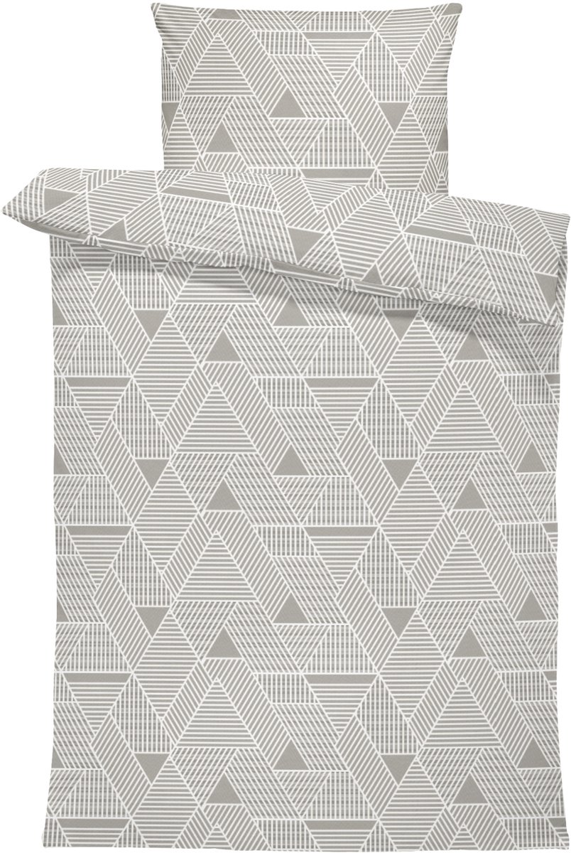 Dekbedovertrek 100% Katoen Premium - 140 x 200cm - 1 persoon - Triangle GreySand