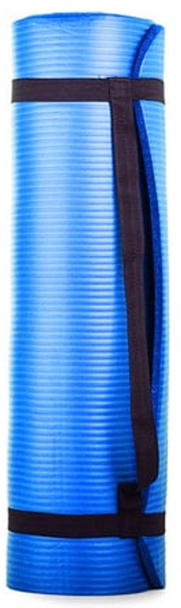 Bobbel Home Luxe Yogamat - 1cm Extra Dik - NBR Antislip - Fitnessmat voor Yoga, Pilates & Home Workout - 180x60cm - Blauw thumbnail 4
