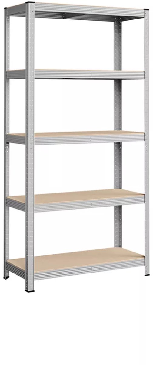 SONGMICS 5-laags stellingkast, stalen rek voor opslag, gereedschapsvrije montage, voor garage, schuur, draagvermogen 875 kg, 40 x 90 x 180 cm