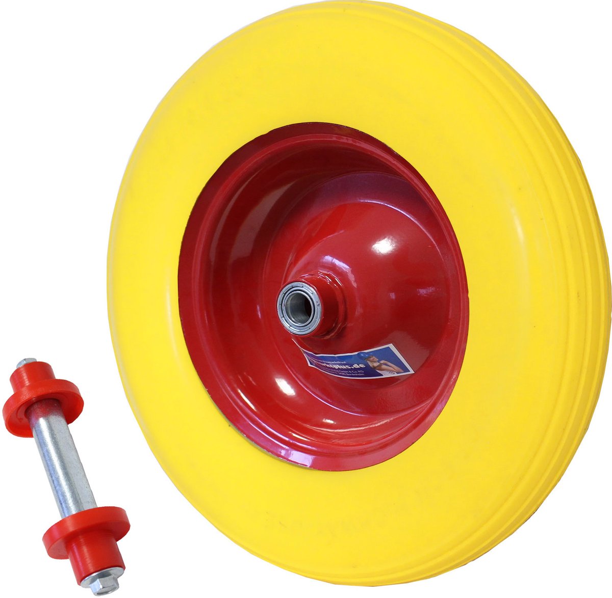 Kruiwagenwiel Massief rubber 4.00-8 / 4.80 met as 200 kg Reservewiel Kruiwagen PU