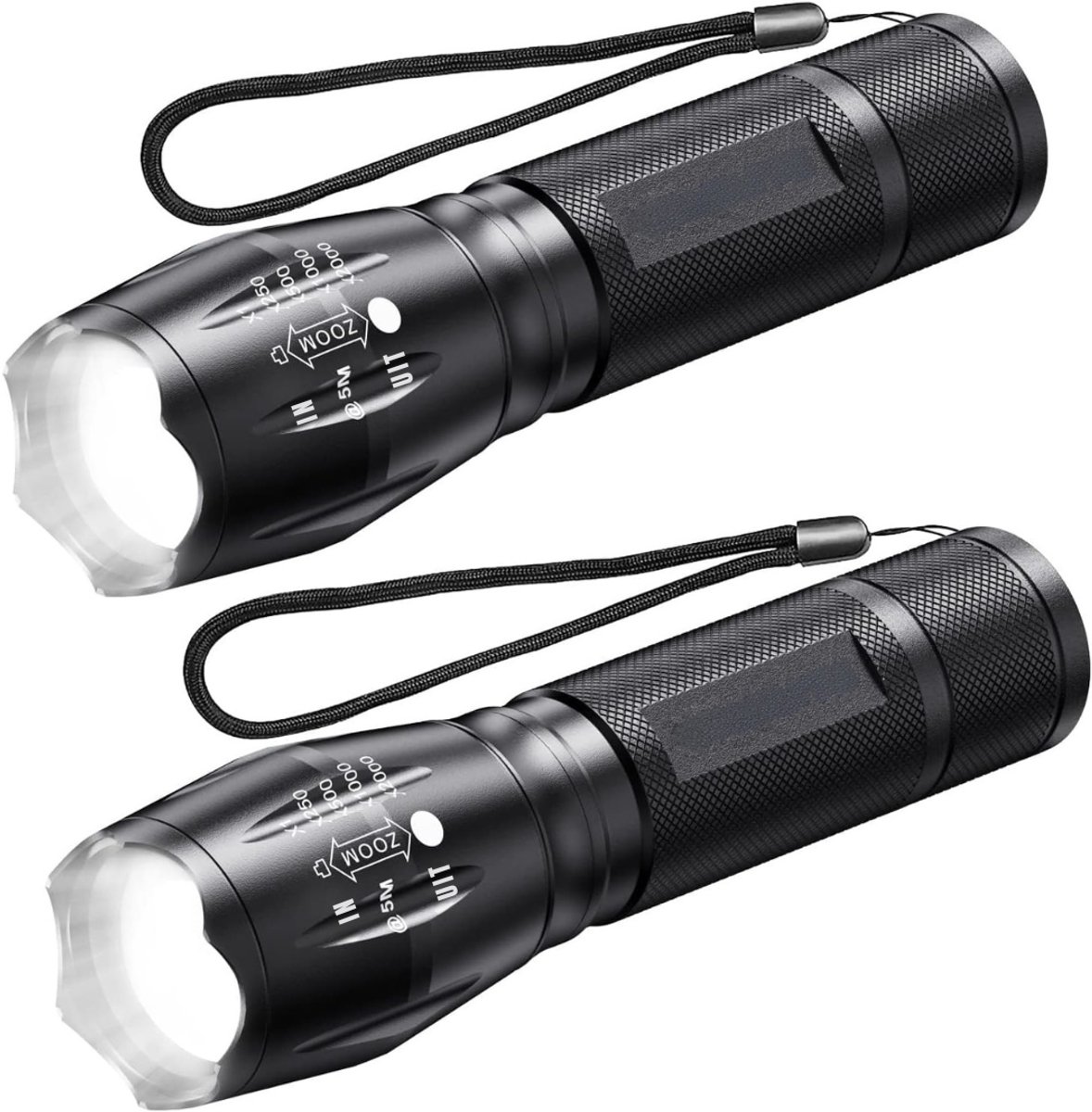 YOR® Zaklamp opwindbaar - Zaklamp - Zaklampen - Zwart - 4cm x 4cm x 14cm