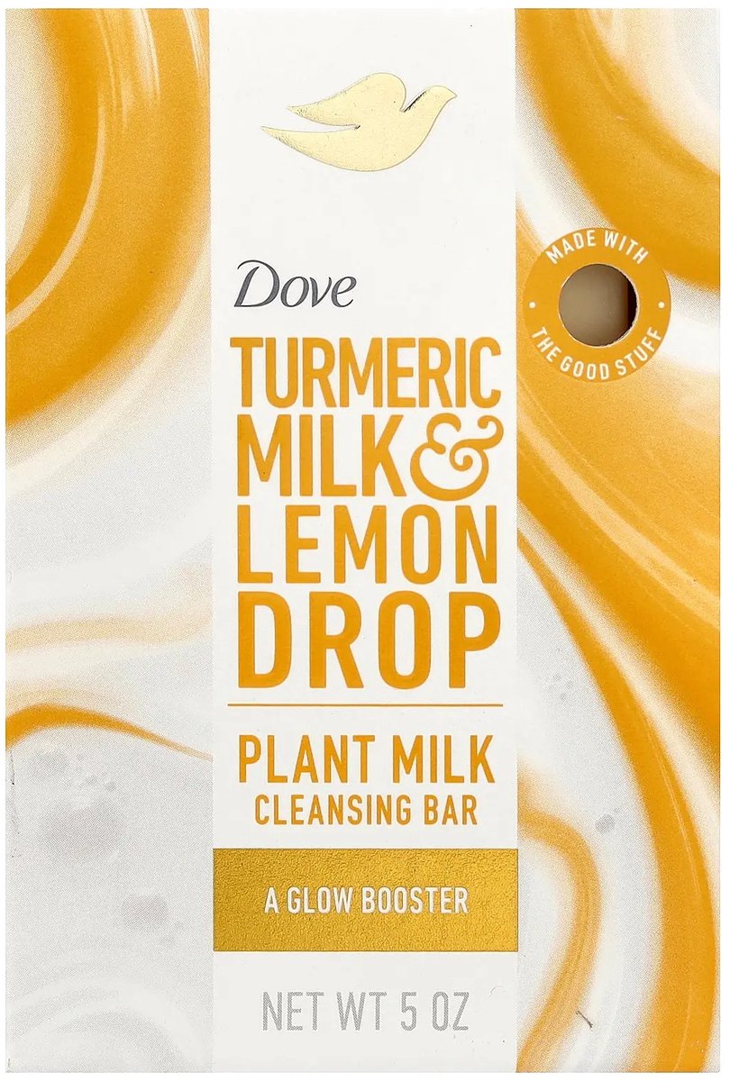 Dove Plant Milk Cleansing Bar Soap, Kurkuma Melk & Citroen, 140 gram