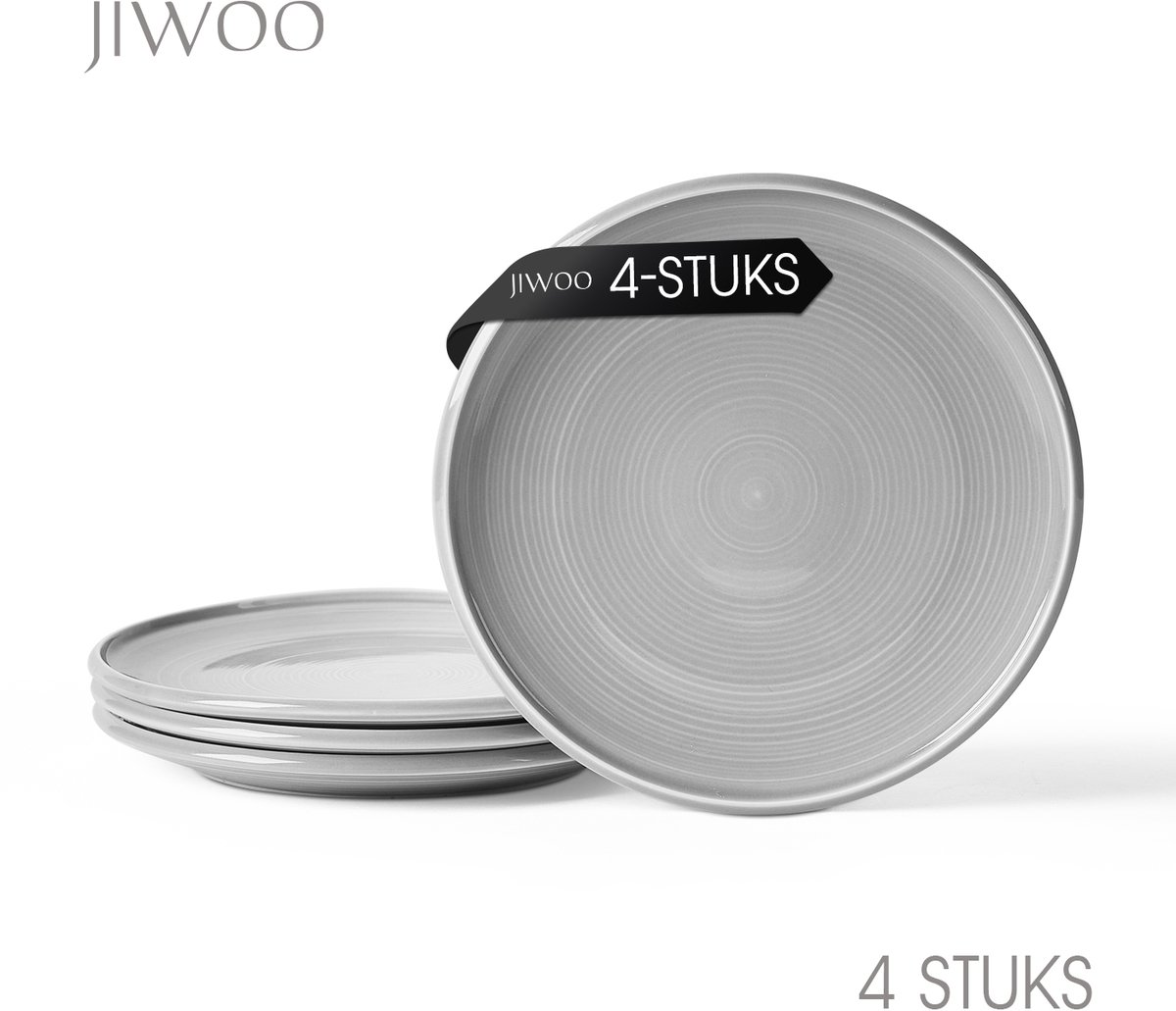 Dinerborden set van 4 (Ø21,8cm / 8,5inch), Bordenset, Ontbijtborden, Dessertborden, serviesset 4 persoons, Geschikt voor restaurants, Horeca, Feest, familiefeesten, banketten en picknicks, Magnetron-vaatwasserbestendig, Keramiek