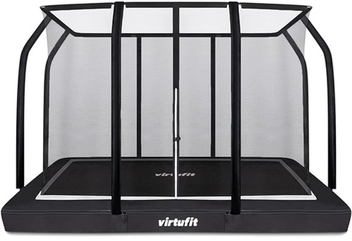 Rechthoekige Trampoline met Veiligheidsnet 244 x 366 cm – Outdoor Tuintrampoline met Ladder, 120 Veren en Sterk Stalen Frame – Zwart