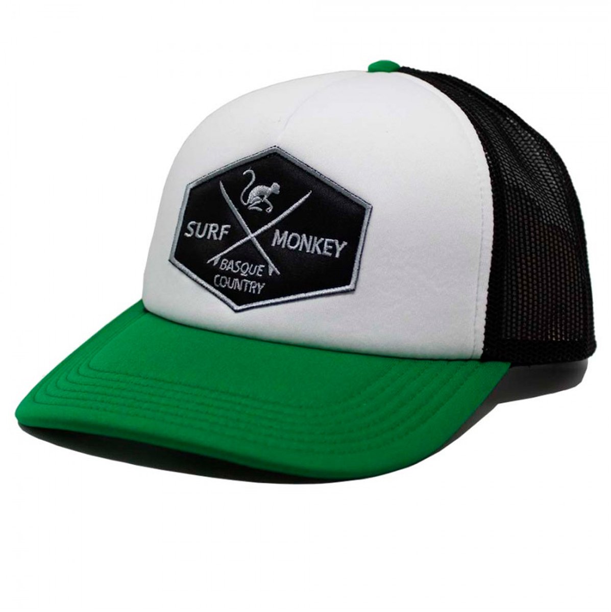 Surf Monkey - Trucker Cap -Schuim - One Size - Snapback - Zwartgroen