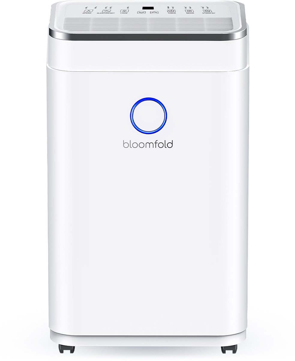 Bol.com Bloomfold Luchtontvochtiger - 16L per Dag - Incl. Was-droog Functie - Geschikt voor Woonkamer, Slaapkamer, Kelder & Badk... aanbieding