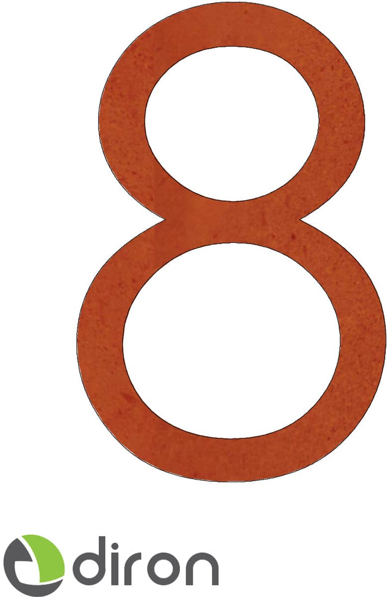 Huisnummer - Cortenstaal - 15 cm. - Nr.8 - CeGo -Diron