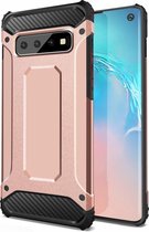 Ntech Samsung Galaxy S10+ Hybrid Armor hoesje - Rose Goud