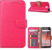Ntech Nokia 1 Plus Portemonnee Hoesje / Book Case - Roze/Pink