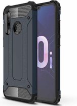 Ntech Hoesje Geschikt voor Huawei P Smart Plus (2018) Dual layer Armor Hoesje - Blauw