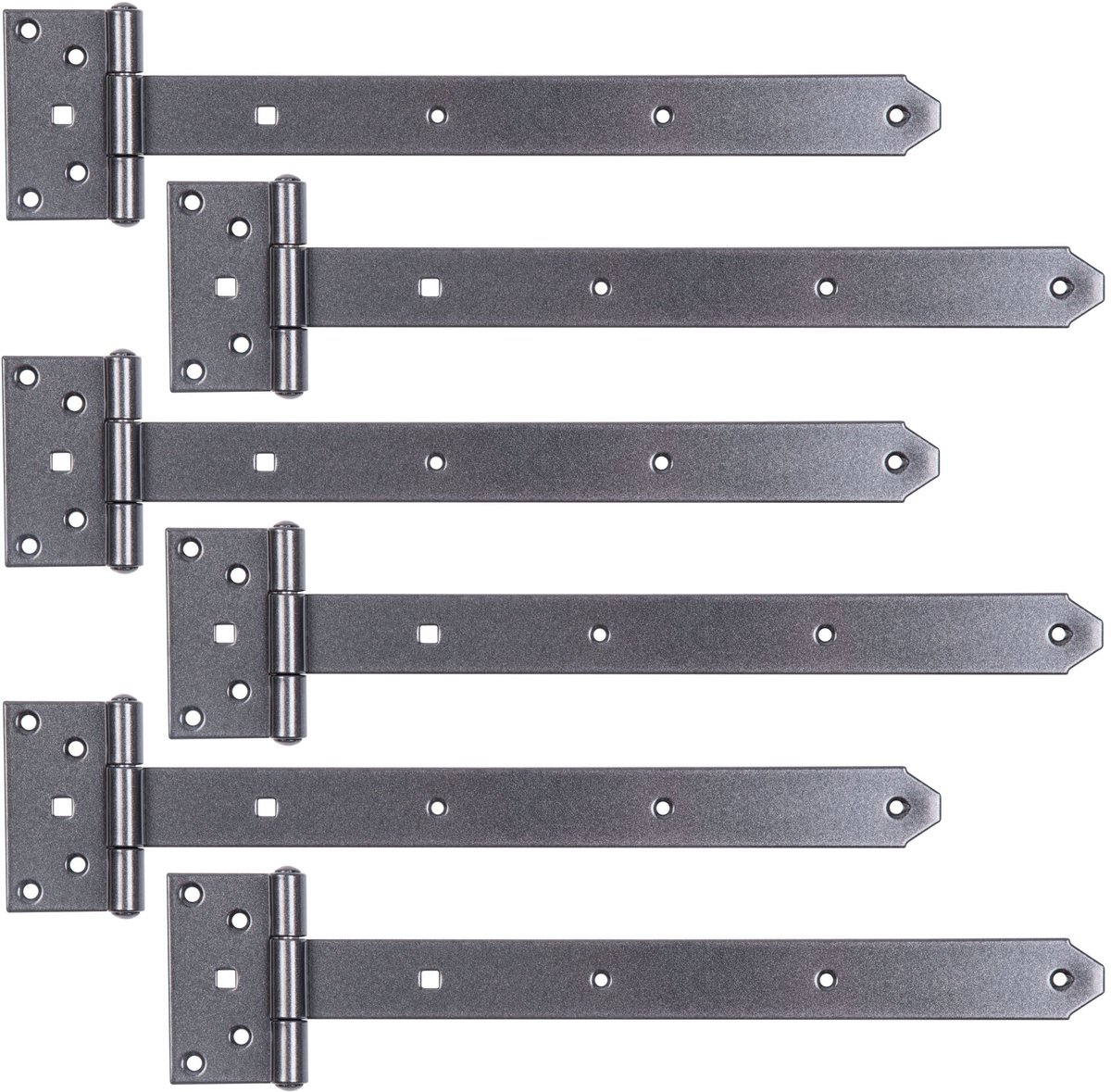 Alberts 822682 DURAVIS® kruisheng met geklonken pen, zwart diamant duplex gecoat, heng 391 x 40 mm, scharnier 59 x 103 mm, set van 6
