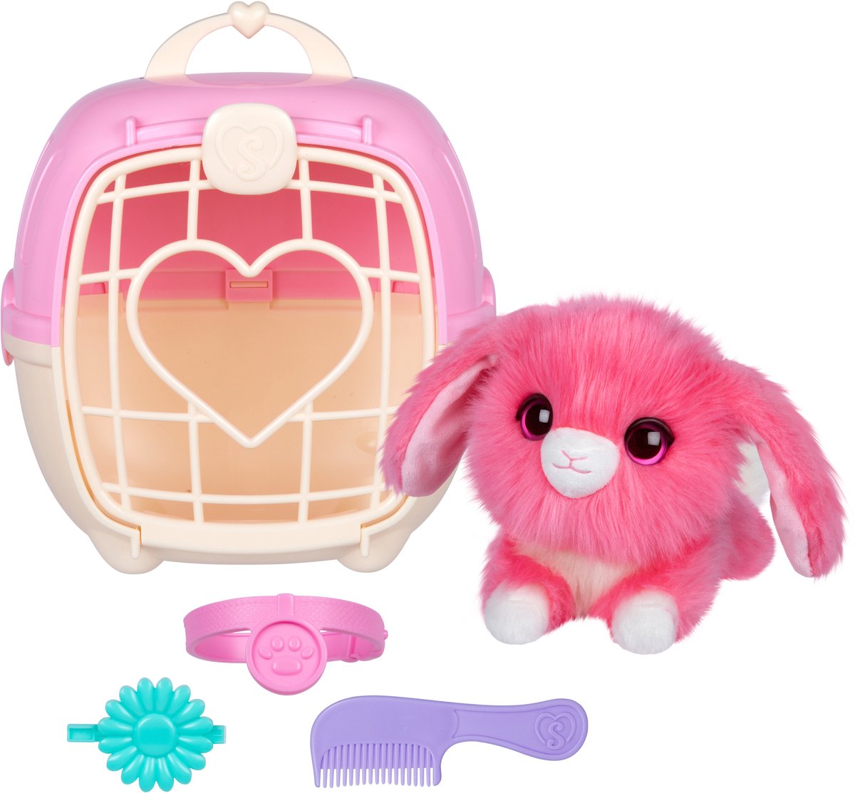 Scruff a Luvs - Roze Mystery Knuffel in Draagmand - Puppy, Kitten of Konijntje — afbeelding 3