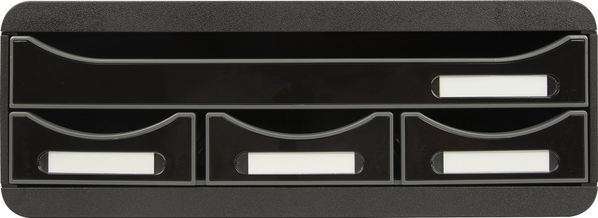 Goedkoopste Exacompta TOOLBOX MINI 4 lades - Zwart glossy - 319714D