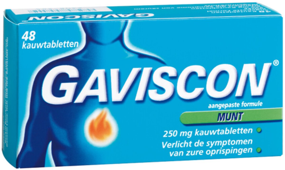 Goedkoopste Gaviscon Kauwtabletten Pepermunt - 3 x 48 tabletten