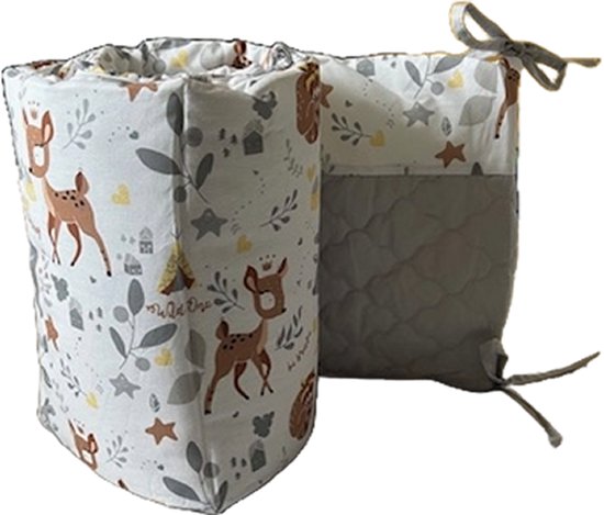 Tour de lit Bébé souple - Tour de lit de sécurité imprimé animaux de la forêt - Protections latérales - Bord anti-choc - Tour de lit 180 x 30 cm - Convient au berceau - Respirant et confortable