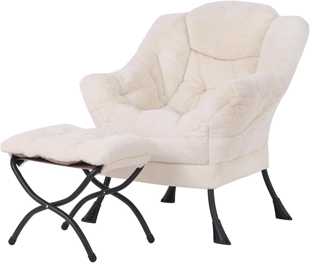 Comfortabele fauteuil met voetenbank voor woonkamer en slaapkamer