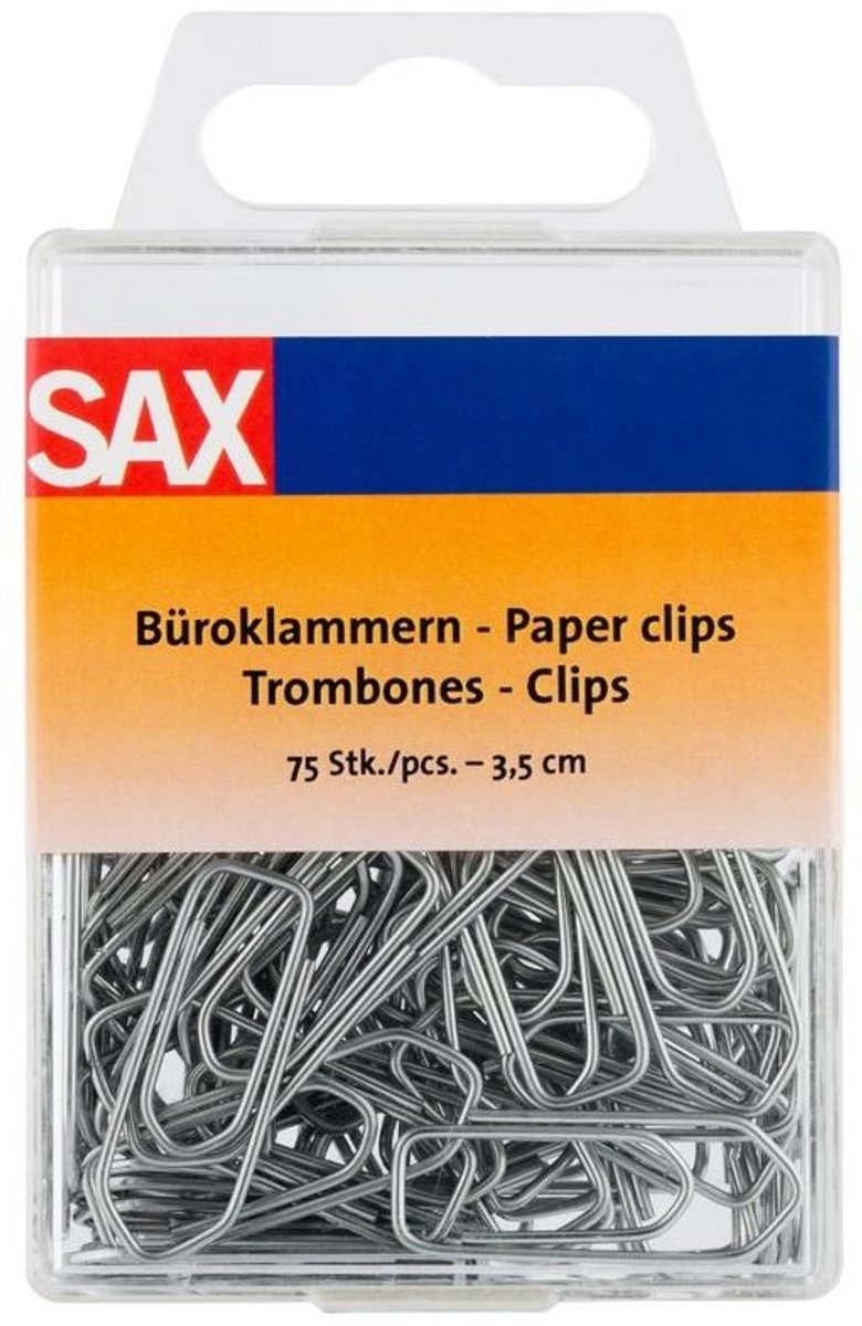 Sax - paperclips trombones - metaal - 3,5 cm - 75 st