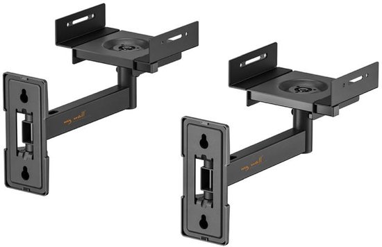 Ophangbeugels voor Luidsprekers - Tot 25kg - Breedte verstelbaar - Draai- & kantelbaar - Pro - Zwart — afbeelding 2