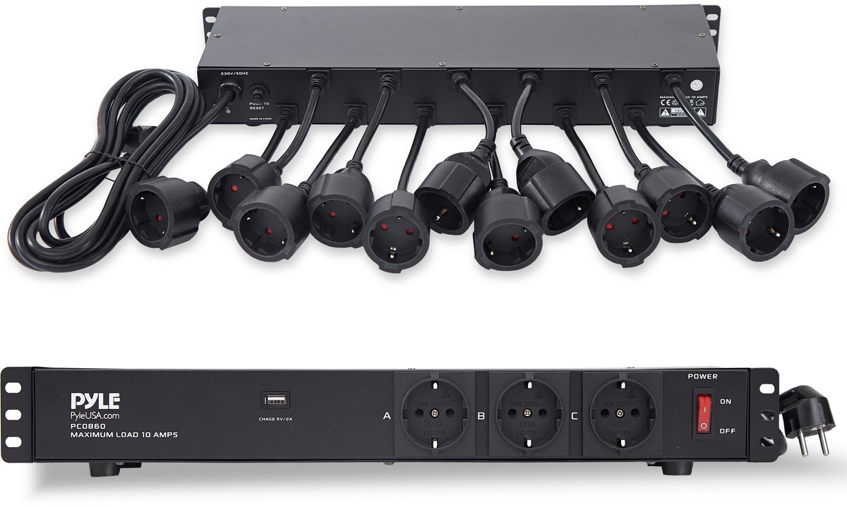 Pyle Stekkerdoos - 16 Stopcontacten - Home Audio Versterker, Home Theater Power Stereo Ontvanger