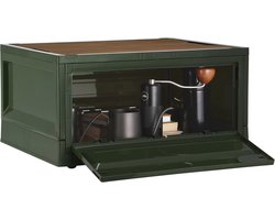 Opvouwbare camping opbergkist met wieltjes - 35 L organizer krat voor binnen en buiten