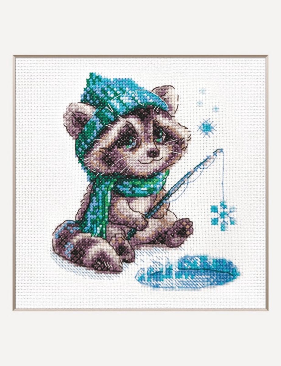 Borduurpakket - Curious Raccoon