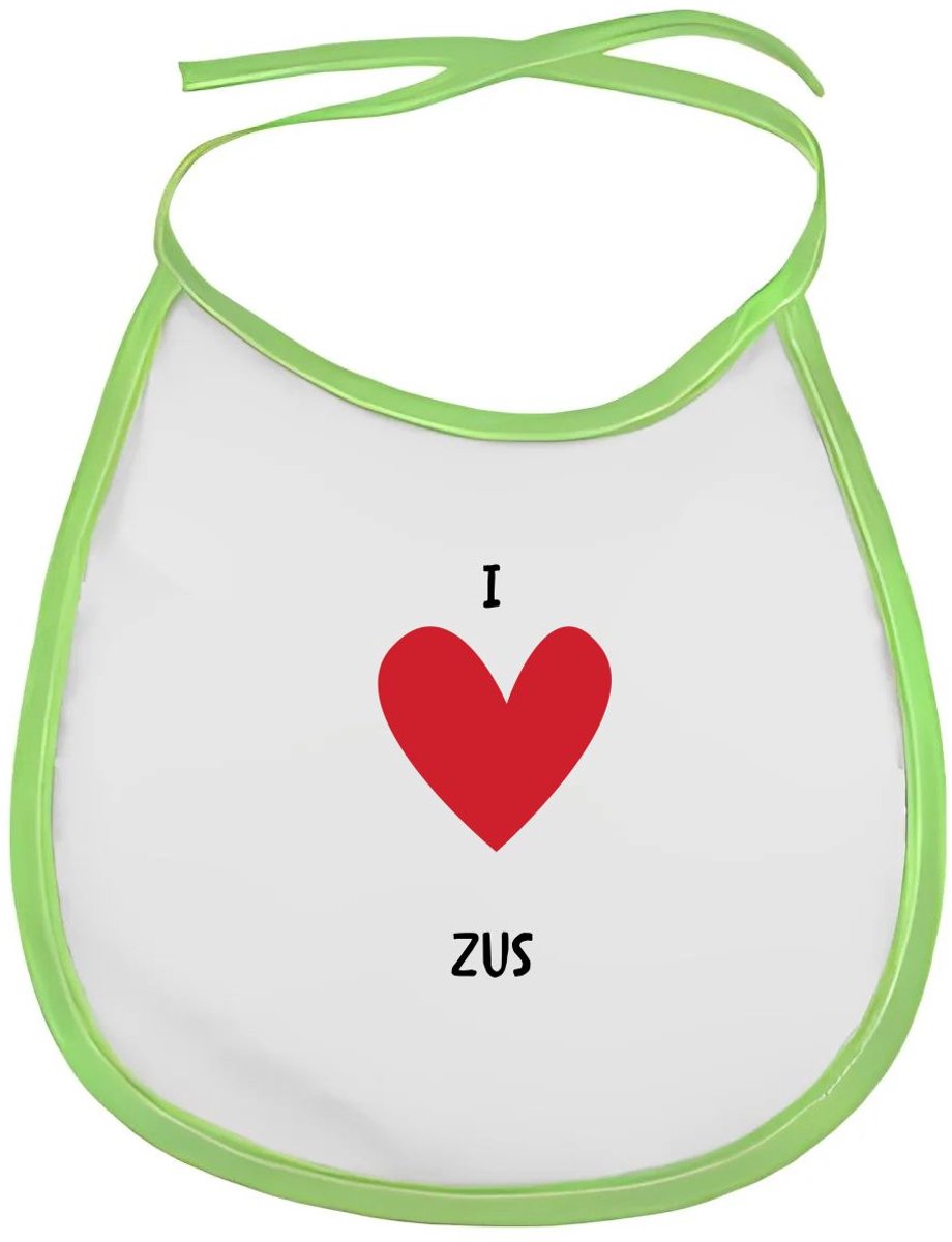 Akyol - ik hou van mijn zus slabbetje groen - Zus - de liefste zus - cadeau voor je zus - familie - hartje - love