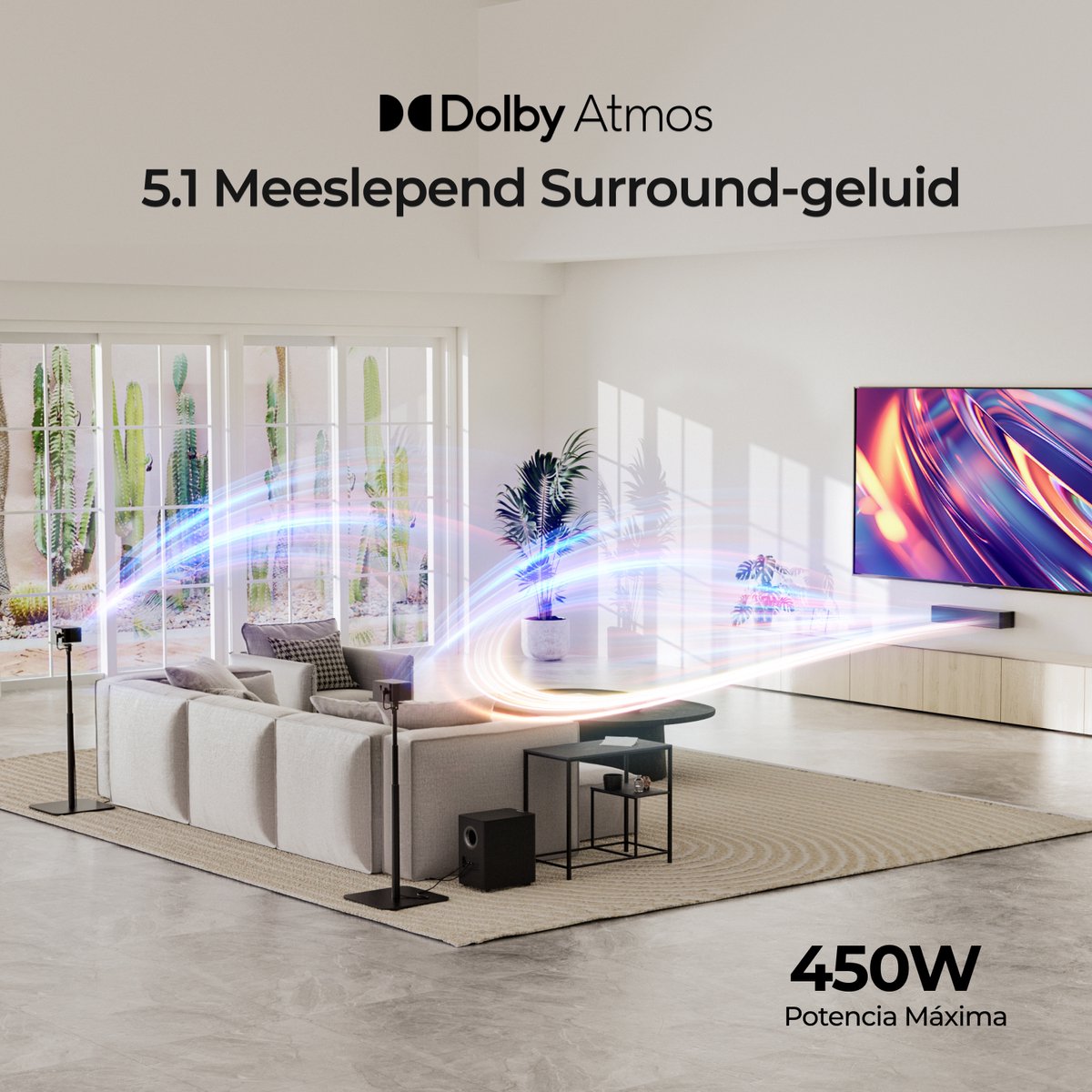 ULTIMEA 5.1-kanaals Dolby Atmos-soundbar met draadloze - afbeelding 2