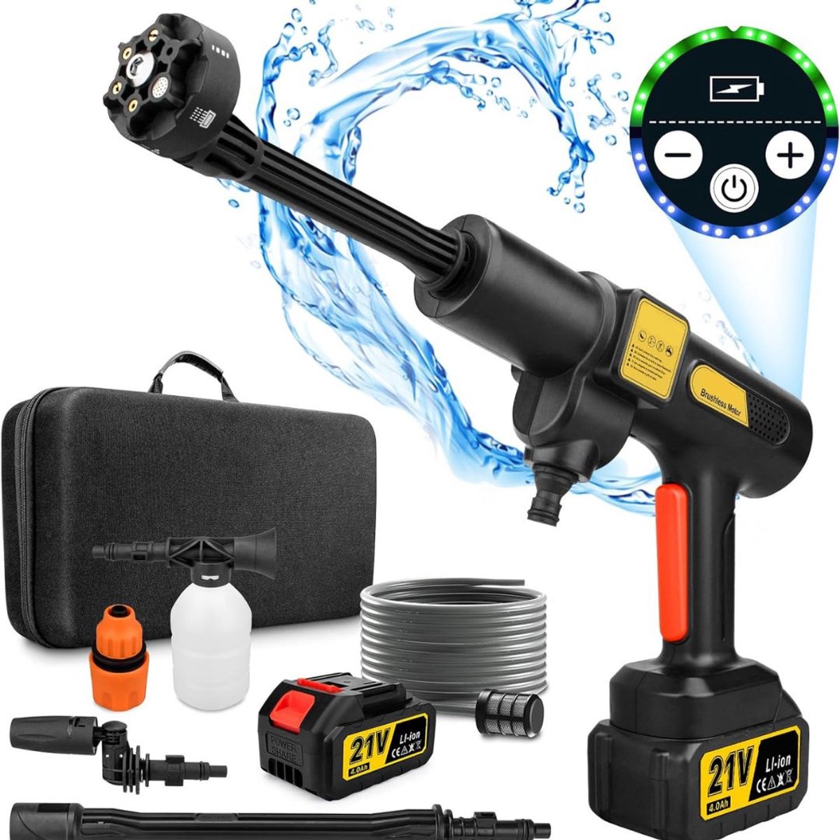 CRLYN® Hogedrukreiniger Auto - Hogedrukspuit - Terrasreiniger - Zwart