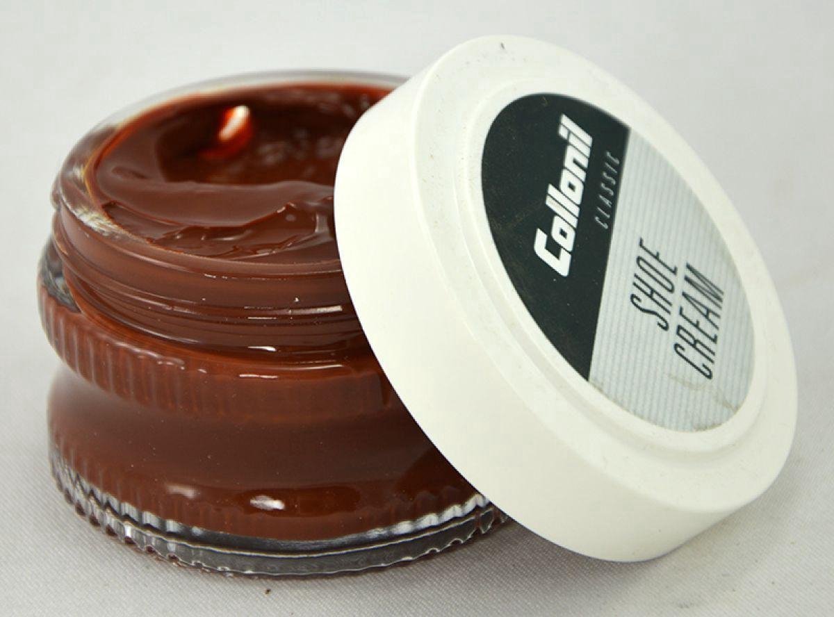 3 Glazen potjes schoenpoets midden bruin | Collonil shoe cream Medium Bruin | kleur 398 | 3 x 50 ml | voordeelaanbieding