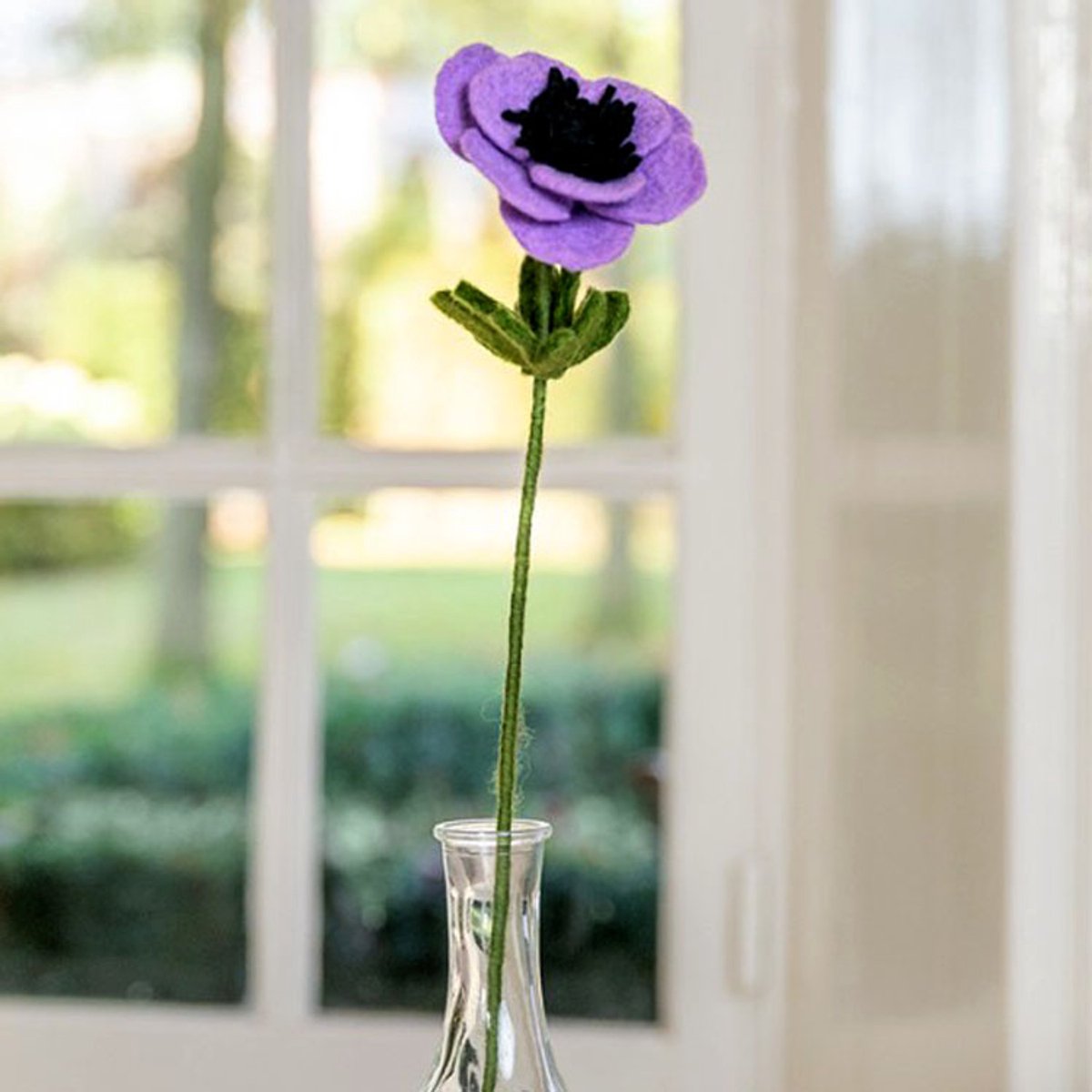 Sjaal met Verhaal Bloem Wolvilt - Anemoon Lila - Homedeco - Handmade&Fairmade - 40cm Bloem-Anemoon-Lila