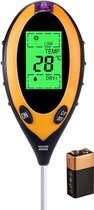 Vulpes Goods® Vochtmeter voor Planten - 4-in-1 - Vochtigheidsmeter - Binnen en Buiten - Hygrometer voor Kamerplanten - - pH, Lichtmeter, Temperatuurmeter en Vochtigheidsmeter - Vochtmeter Grond - PRO versie - Incl. Batterij