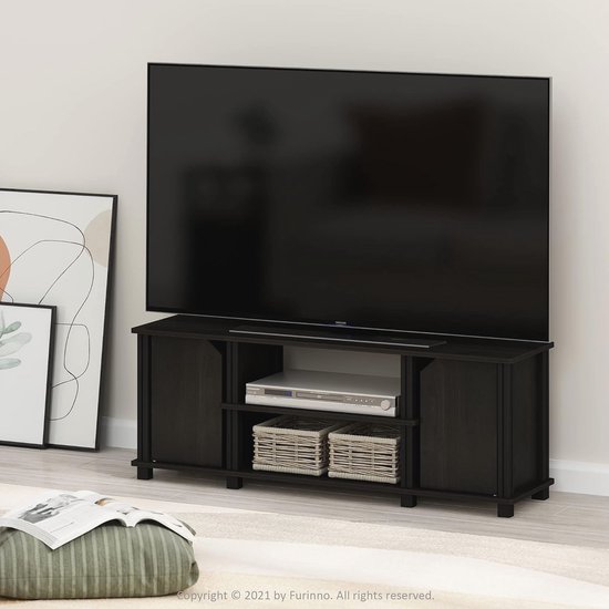 Bestier LED Tall Entertainment Center, 55/60/65 inch tv-standaard met opbergruimte voor PS5 Xbox, verstelbare mediaconsole voor de woonkamer, zwart marmer
