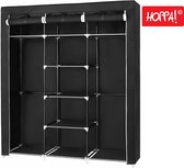 Bol.com Hoppa! Stoffen kleding kast | Zwart | Stof | 151 x 46 x 176 cm (B x D x H) aanbieding