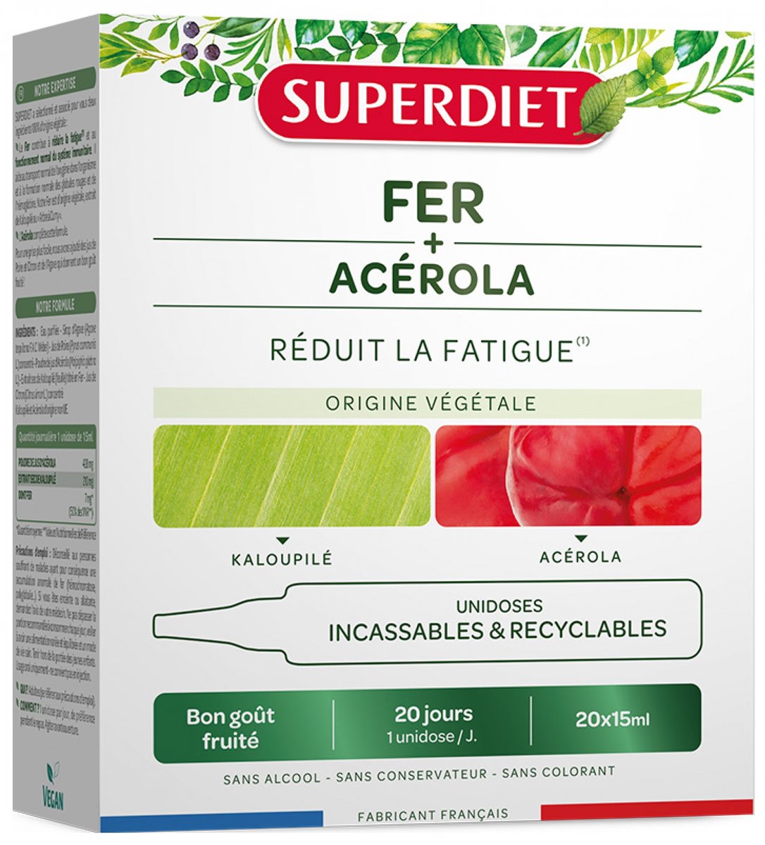 Superdiet IJzer + Acerola 20 Eenmalige Doses