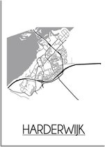 DesignClaud Harderwijk Plattegrond poster A4 + Fotolijst zwart (21x29,7cm)