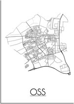 DesignClaud Oss Plattegrond poster A4 + Fotolijst zwart (21x29,7cm)