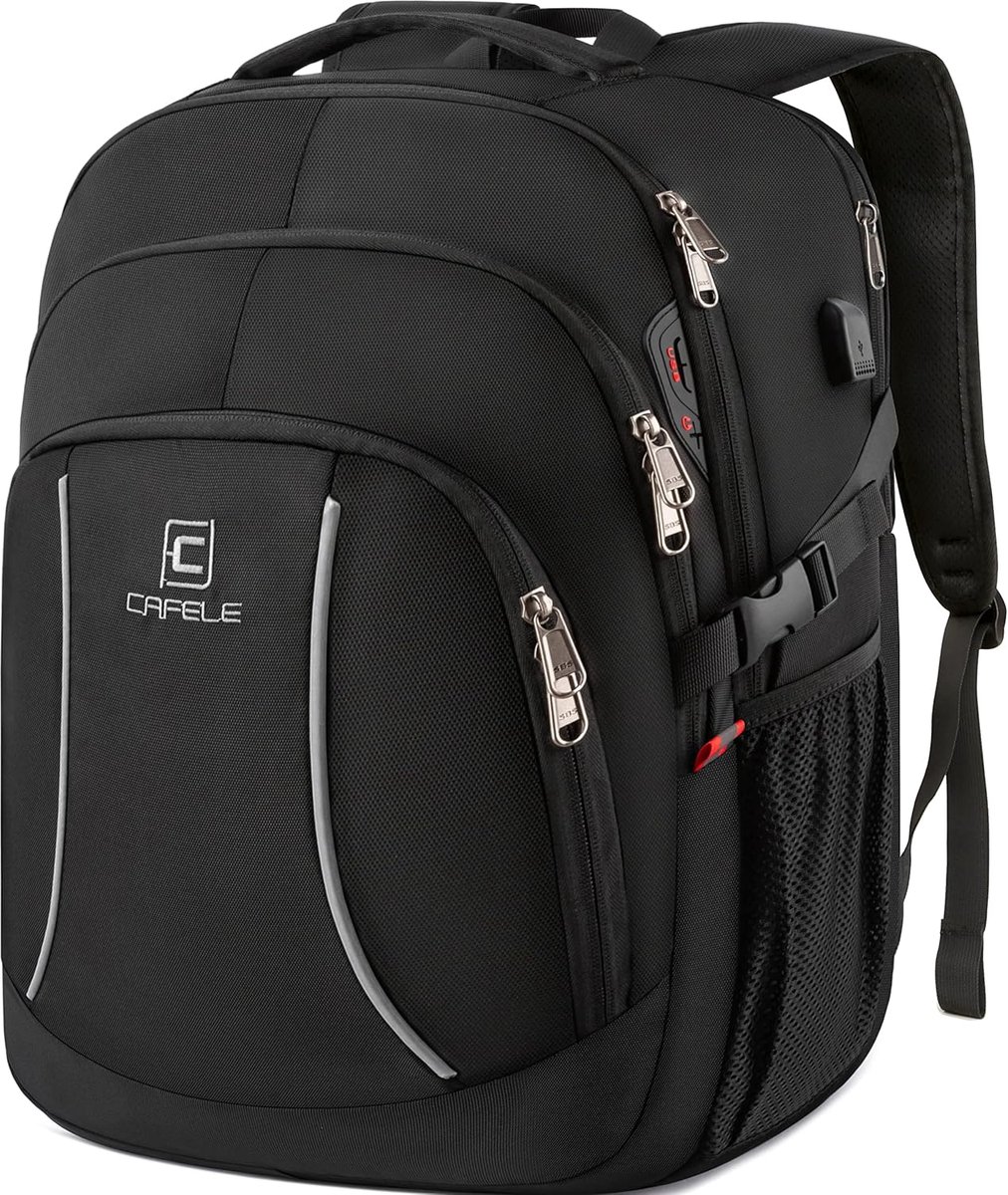 Grote Waterdichte Laptoprugzak 17,3'' met USB-Oplaadpoort en RFID-Vakken voor School en Reis