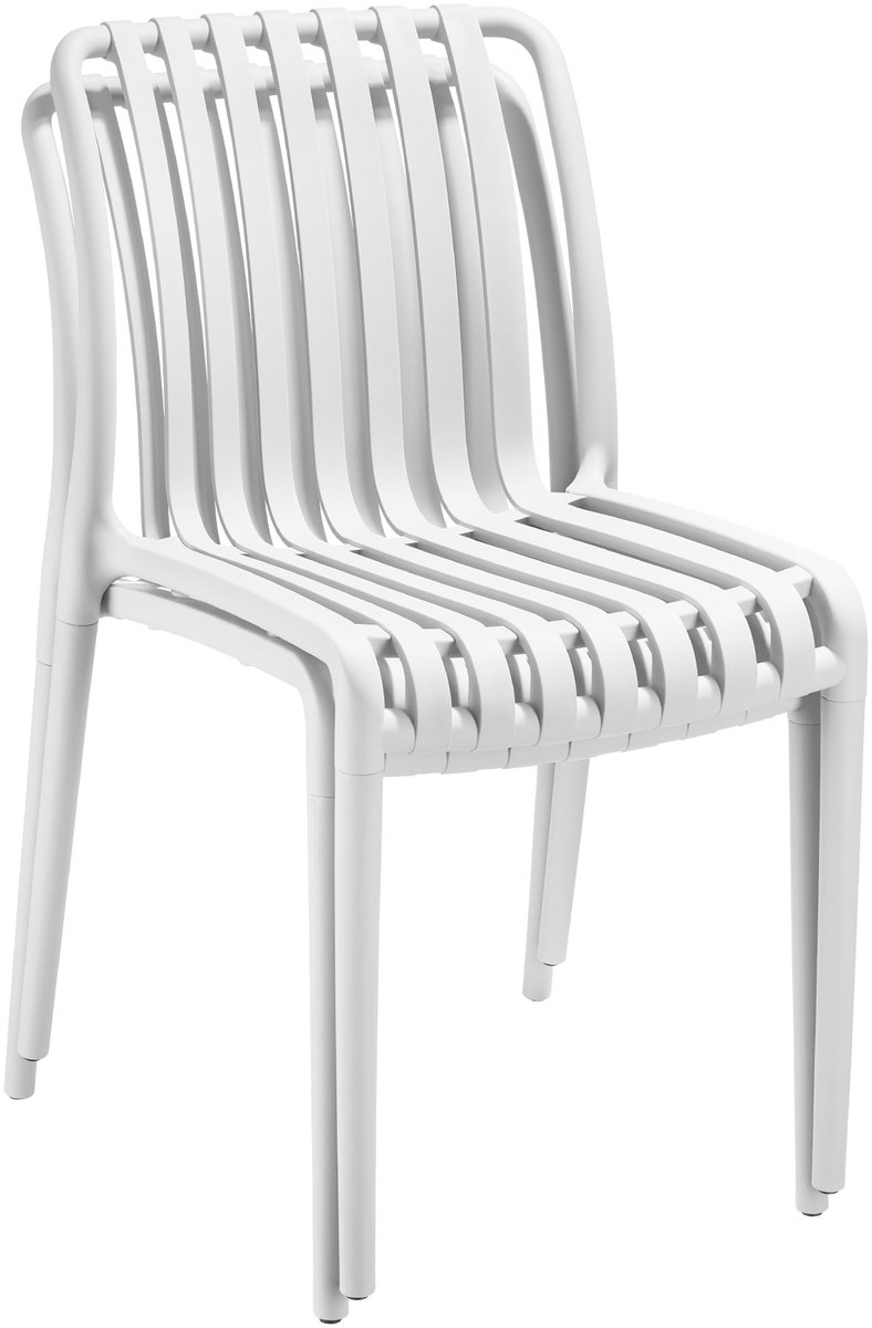 tectake® Set van 2 Tuinstoelen Alcudia - Creme - Kunststof Stoelen - Stapelbaar - Stoelen voor Tuin, Terras of Balkon - Weerbestendig en UV-bestendig - Draagkracht 120kg per Tuinstoel – foto 2