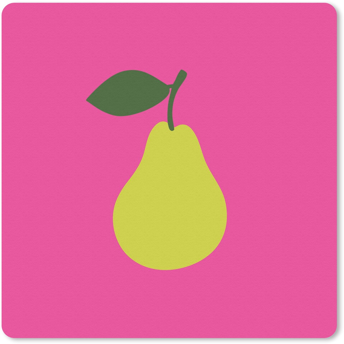 Muismat 30x30 cm - Mousepad Illustratie - Fruit - Peer - Groen - Muismatten