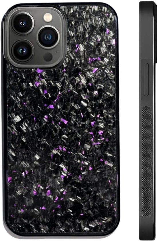 CarbonEdge - Carbon fiber phone case - Hoogwaardige kwaliteit - Geschikt voor magsafe - Carbon fiber Telefoonhoesje - iPhone hoesje shockproof - Apple iPhone 14 Pro - Carbon paars