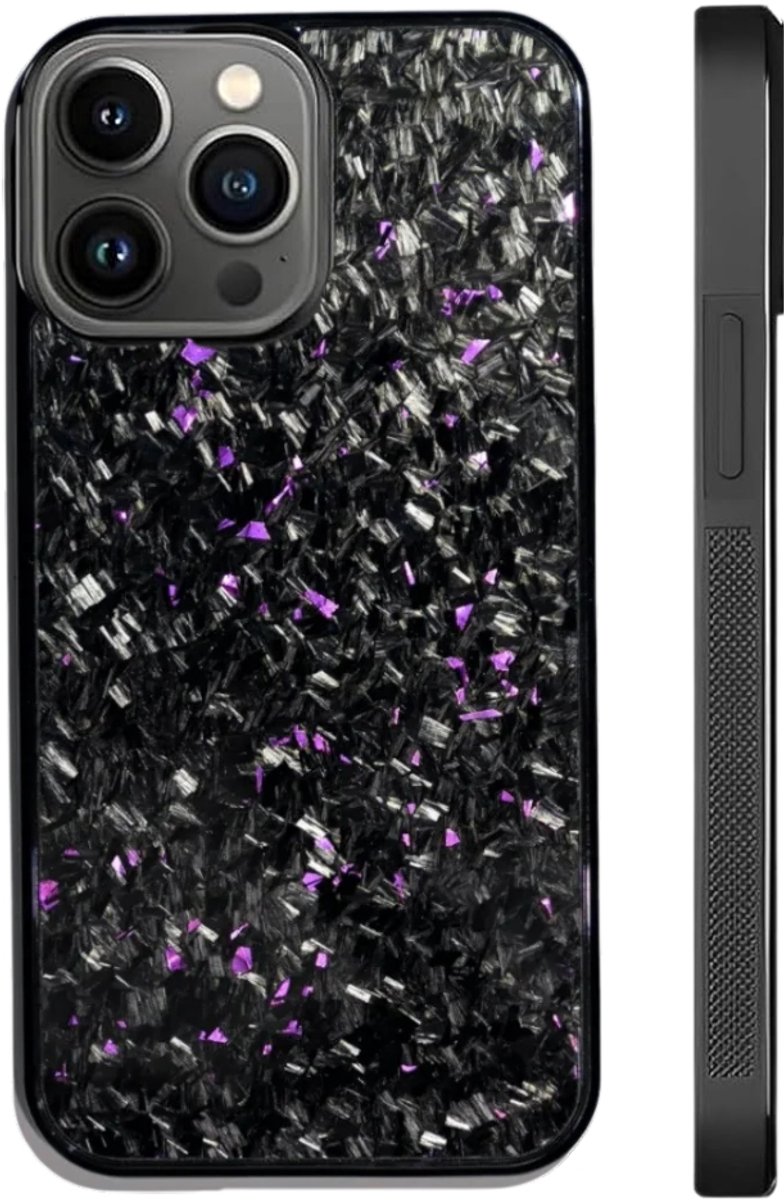 CarbonEdge - Carbon fiber phone case - Hoogwaardige kwaliteit - Geschikt voor magsafe - Carbon fiber Telefoonhoesje - iPhone hoesje shockproof - Apple iPhone 14 Pro - Carbon paars