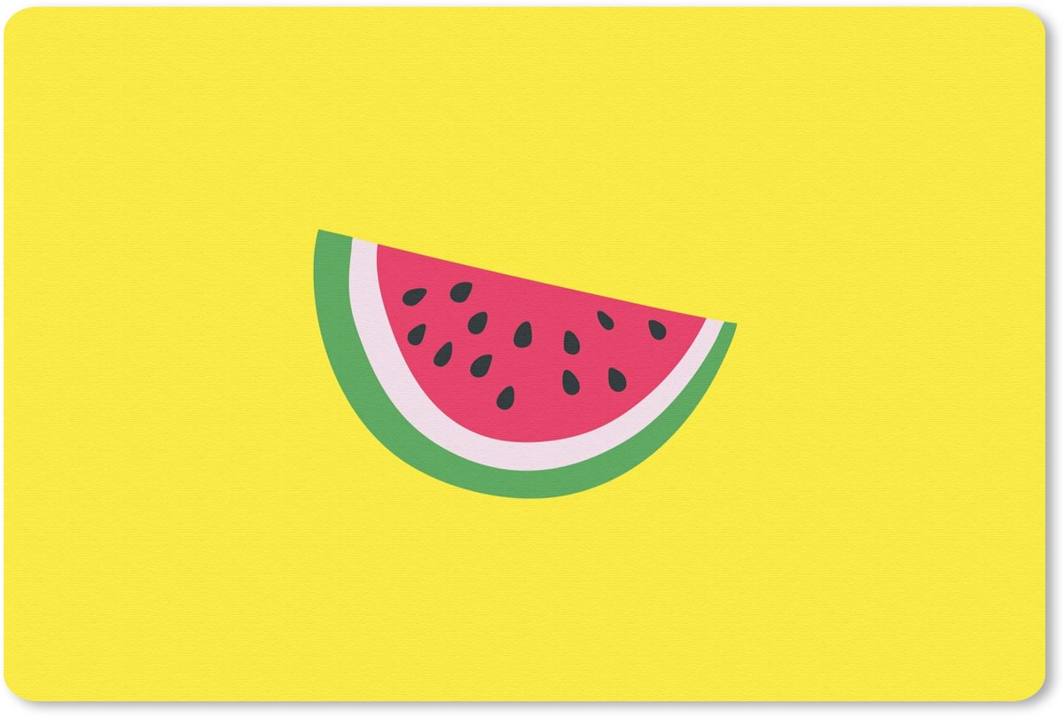 Muismat 27x18 cm - Mousepad Fruit - Watermeloen - Geel - Muismatten