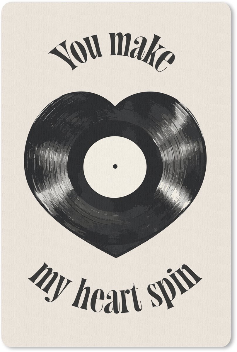 Muismat 18x27 cm - Mousepad Love - Muziek - Quote - Muismatten